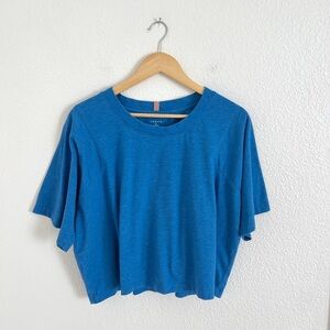 LUNYA blue soft cropped tee / size XL